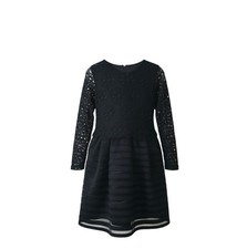 Robe fille noire en dentelle