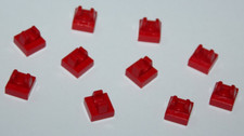 10 x Lego Red Tile 1x1 with Clip ref 2555 set 9494 6483 8671 6160 7029 7942 8075
