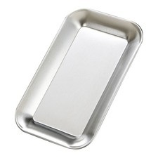 Serving Platter Square Stainless Steel Dish Tray Barbecue Plate Silver Color For