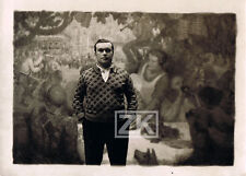 ANDRE REGAGNON Peintre Paysan Ariège Peinture LA FETE AU VILLAGE Photo 1933