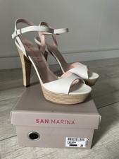 Sandales À Bride San Marina talon Haut Ivoire