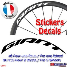 Autocollants jantes vélo GIANT - Sticker Roue Carbone Advanced SL PRO TCR - C004