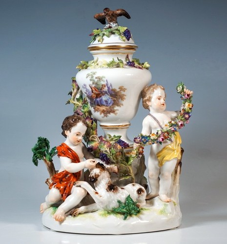 Meissen porcelain covered vase - meissen,