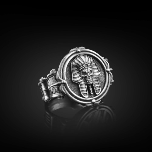 Bague chevalière homme crâne