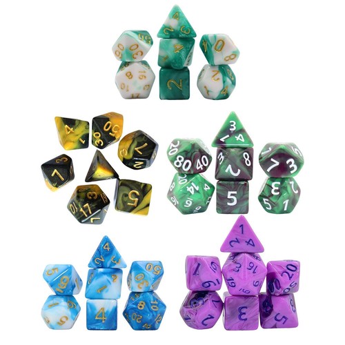 7pcs dés polyédriques
