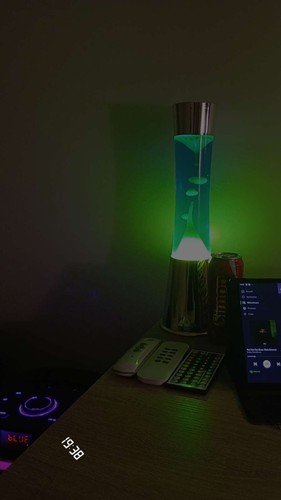 Lampe lave bleu vert - lampe, à