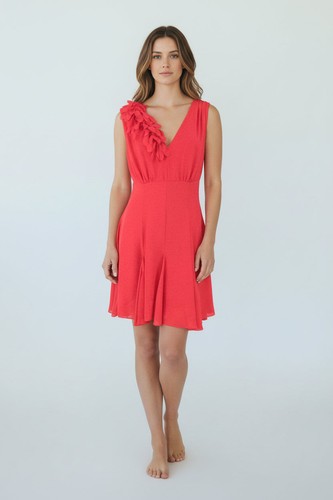 Robe courte rouge - robe, –