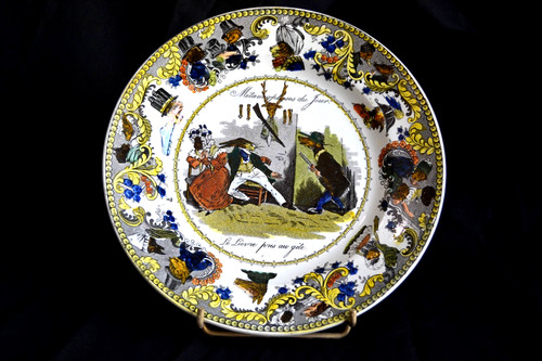 Assiette faience fine creil - faience,