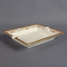 Cendrier Porcelaine Limoges France Or Zecchino Décoré Fleurs Vintage Xx Seconde