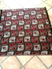 tapis de table  xxe franges reversible fleurs d indienne