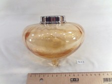 ancien réservoir ou toupie en verre ocre de lampe à pétrole Ø 14,2 cm (DH63)