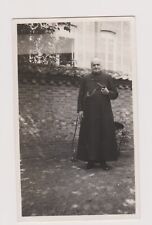 Photo ancienne ?️ Prêtre Gierle Belgique pipe canne soutane 1930 ?