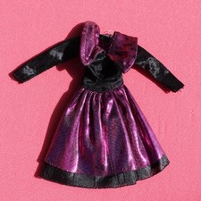 Robe noire et prune Barbie / vêtement pour poupée Barbie Mattel vintage