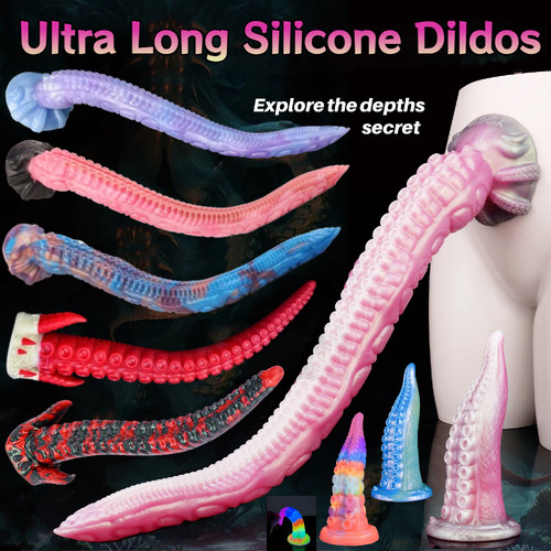 Long dildo silicone - long, butt