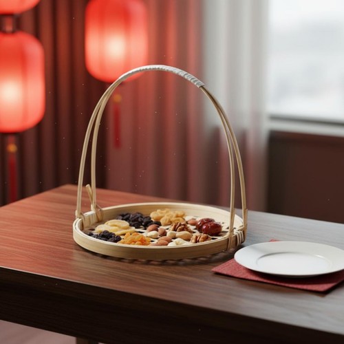 Panier bambou tressé à - panier, en