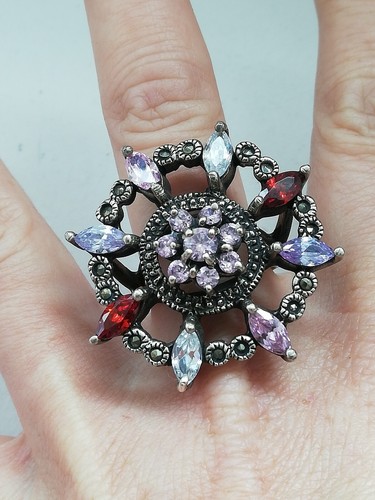 Bague argent ancienne - en,