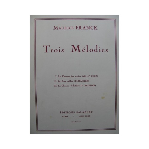 Franck maurice trois mélodies - franck,
