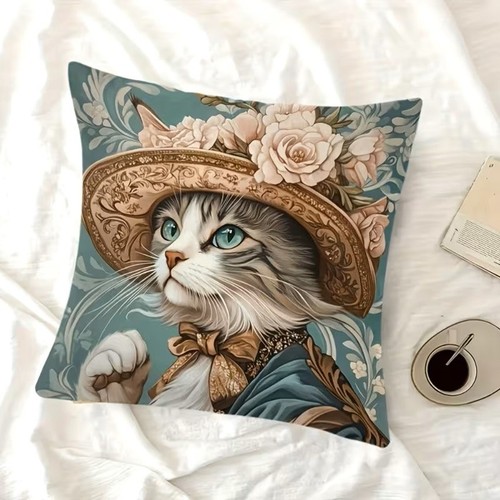 Housse coussin chatte - housse,
