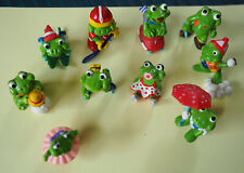10 Mini Splash, Figurines Kinder Vintage, grenouilles 1994