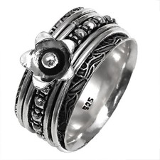 Bague toupie en argent pour femmes bague à quatre toupies bague bijoux en...