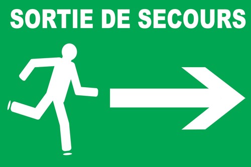 Panneau sortie secours à - sortie,