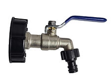 Raccord S60x6 / 2 " + Vanne en Laiton  Robinet Arrosage  Rapide Cuve IBC  1000 L