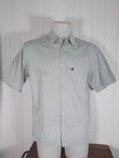 VINTAGE Chemise coton vert clair bas brodé QUIKSILVER S/38 Style STRANGER THINGS