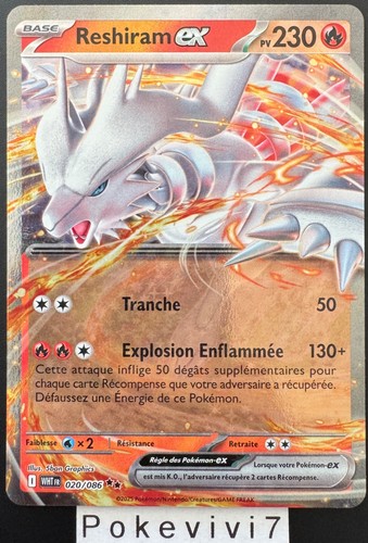 Carte pokemon reshiram 020 086 - carte, 020/086