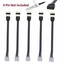 5X/1X 10mm 4 Broche RGB 5050 3528 Bande LED Clair PCB Connecteur Adapteur Câble