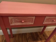 console meuble tres bon état rose avec Tiroir vieilli très legere