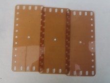 MECCANO LOT DE 3 PLAQUES en plastique ambrées 5x11 trous 6 X14 cm ref 193 e