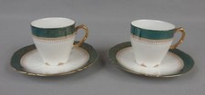 2 tasses anciennes en porcelaine de Limoges décor rose et or