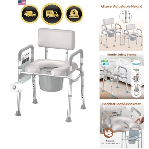 Bedside commode toilet padded - commode,