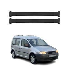 Barres de toit transversales pour VW Caddy 2003-2020 Aluminium Noir