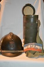 CASQUE Mle 1926-MASQUE A GAZ & BRASSARD-DEFENSE PASSIVE-ETAT FRANCAIS-OCCUPATION