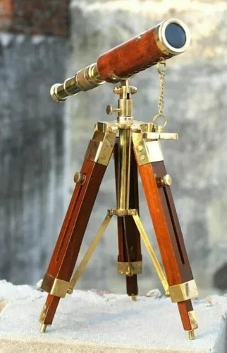 Télescope cuir laiton - cuir,