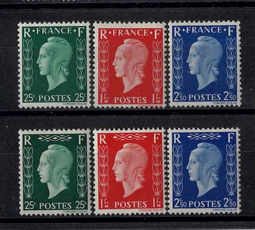 France stamp 701a 701f - 701a, "