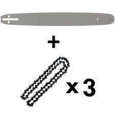 Guide 18 pouces (45 cm) avec lot de 3 chaînes 72 maillons pour tronçonneuse