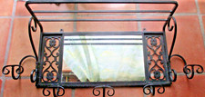 VESTIAIRE  MIROIR PORTE MANTEAUX ETAGERE EN FER FORGE  ART DECO VINTAGE BE