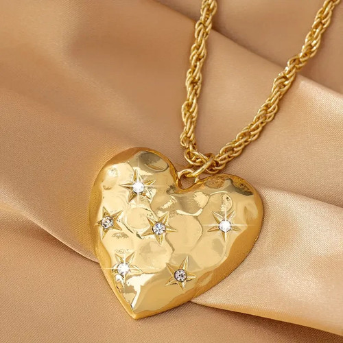 Collier coeur or - collier,