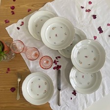 6 Antique Porcelain Flowers