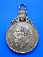 #6136# BELGIQUE/ MEDAILLE FETE COMMUNAL DE FLOBECQ/ LEOPOLD II ROI DES BELGES