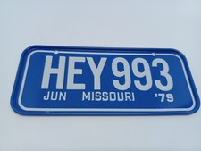 Plaque d'immatriculation américaine Vintage " MISSOURI 79 "  vélo ancien USED