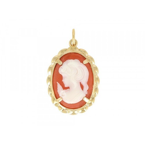 Pendentif camée rouge - camée,