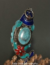 Pendentif Fleur Turquoise 2.5"
