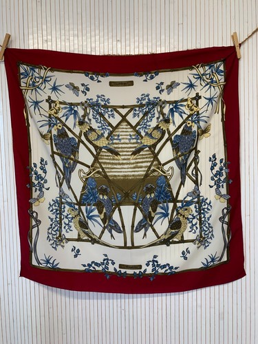 Foulard carré soie vintage - foulard, de