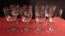 Service de 8 verres a porto en cristal de Baccarat modèle gravure Byzantine