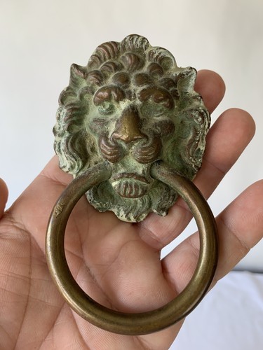 Antique brass lion head - antique,