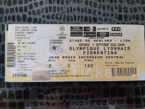 Ticket foot lyon - ticket, ol