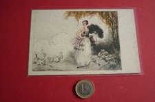 CPA FANTAISIE / EVENTAIL PLUME * RARE *